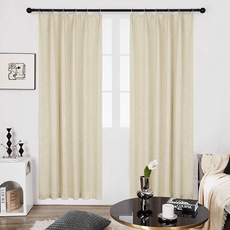 deconovo カーテン ライトベージュ 100cmx178cm　2枚セット Amazon｜Deconovo 遮光 ドレープカーテン 幅100cm丈178cmライト